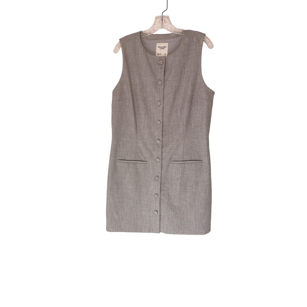 Abercrombie & Fitch Mara High Neck Vest Mini Dress Women's Gray Large Tall
